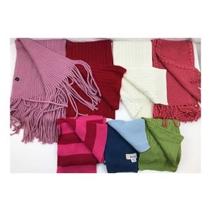 Vintage Scarves Wool Blend Lot of 7 Heavy Knit